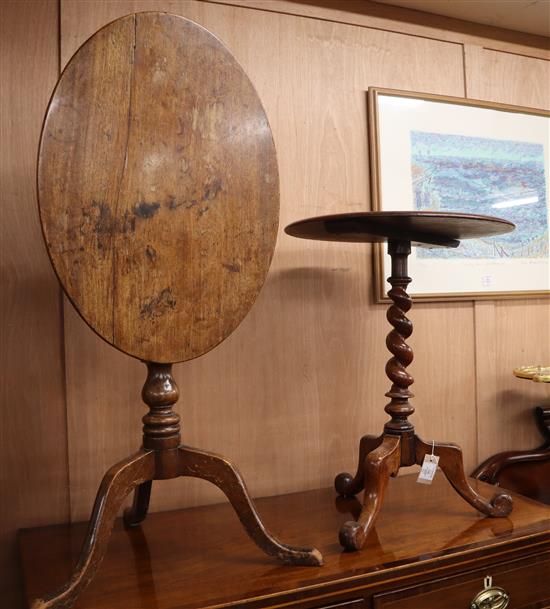 Two occasional tables W.66cm and 52cm